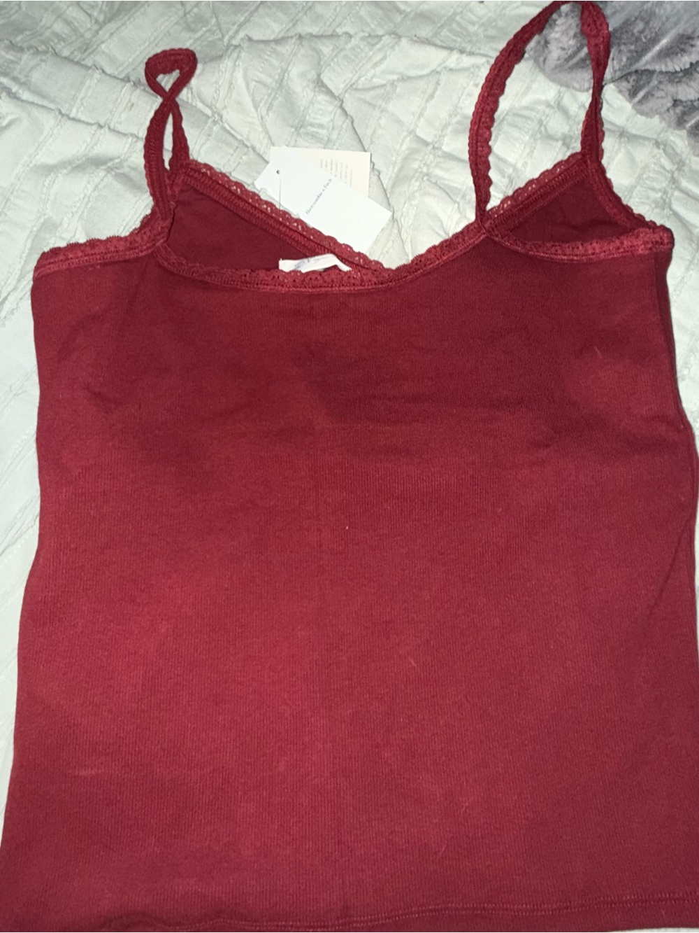 Women's Abercrombie Lace-Trim Ribbed Camisole - Picture 4 of 5